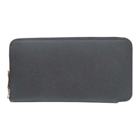 黑色 Epsom牛皮 絲巾 Silk'In Classique 拉鍊長夾 K刻【HERMES 愛馬仕】