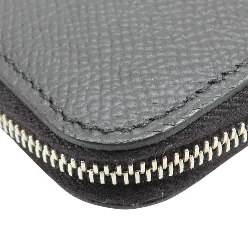 黑色 Epsom牛皮 絲巾 Silk'In Classique 拉鍊長夾 K刻【HERMES 愛馬仕】-10