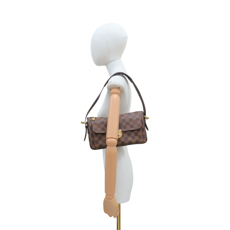 棕色 棋盤格帆布 Ravello GM 肩背包【LOUIS VUITTON LV 路易威登】 N60006-9