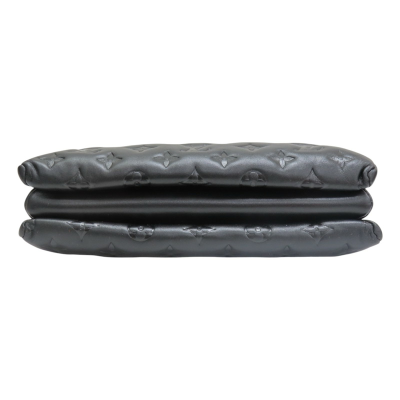 黑色 小羊皮壓紋 Coussin PM 單肩包【LOUIS VUITTON LV 路易威登】 M57790-3