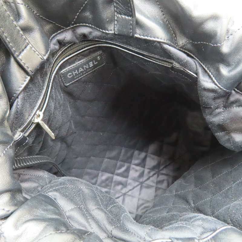 黑色 羊皮 22 後背包【CHANEL 香奈兒】 AS3313-5