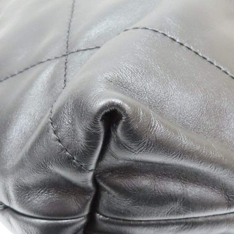 黑色 羊皮 22 後背包【CHANEL 香奈兒】 AS3313-12