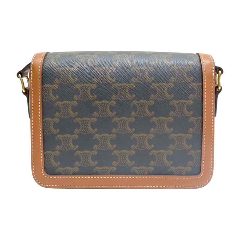 棕色 牛皮 Triomphe PVC塗層帆布 Teen 肩背包【CELINE 賽琳】 188882BZ4.04LU-1