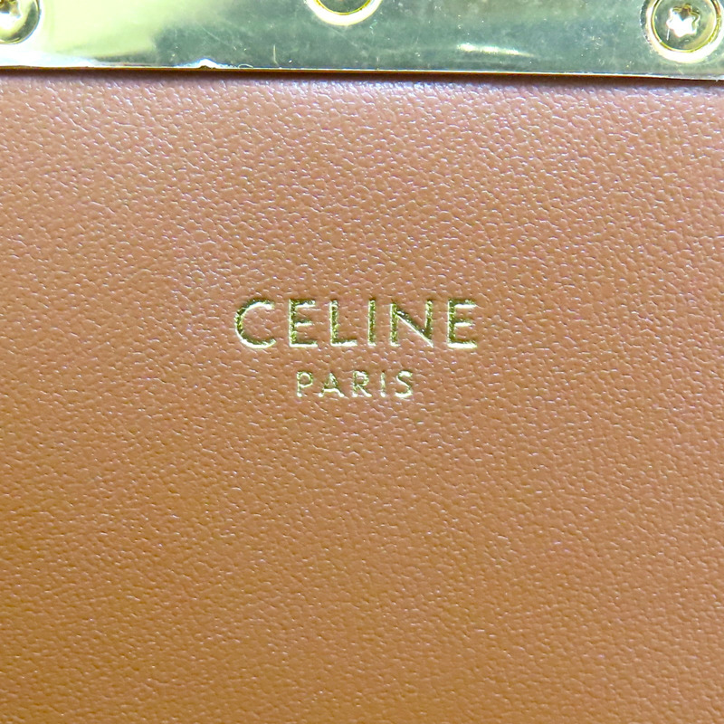 棕色 牛皮 Triomphe PVC塗層帆布 Teen 肩背包【CELINE 賽琳】 188882BZ4.04LU-8