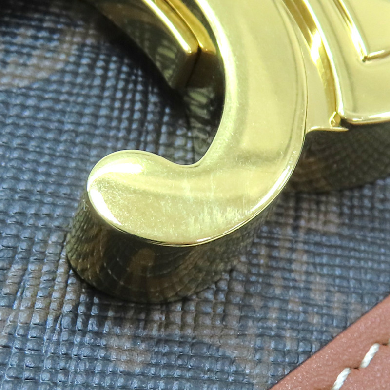 棕色 牛皮 Triomphe PVC塗層帆布 Teen 肩背包【CELINE 賽琳】 188882BZ4.04LU-16