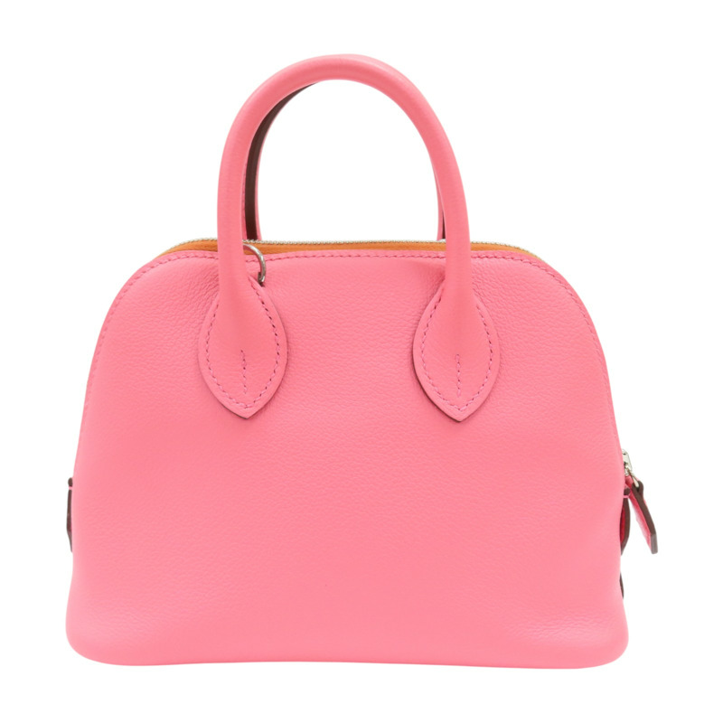 唇膏粉色 Evercolor牛皮 Bolide 1923 Mini 柏莉包 肩背包 B刻 銀扣【HERMES 愛馬仕】-1