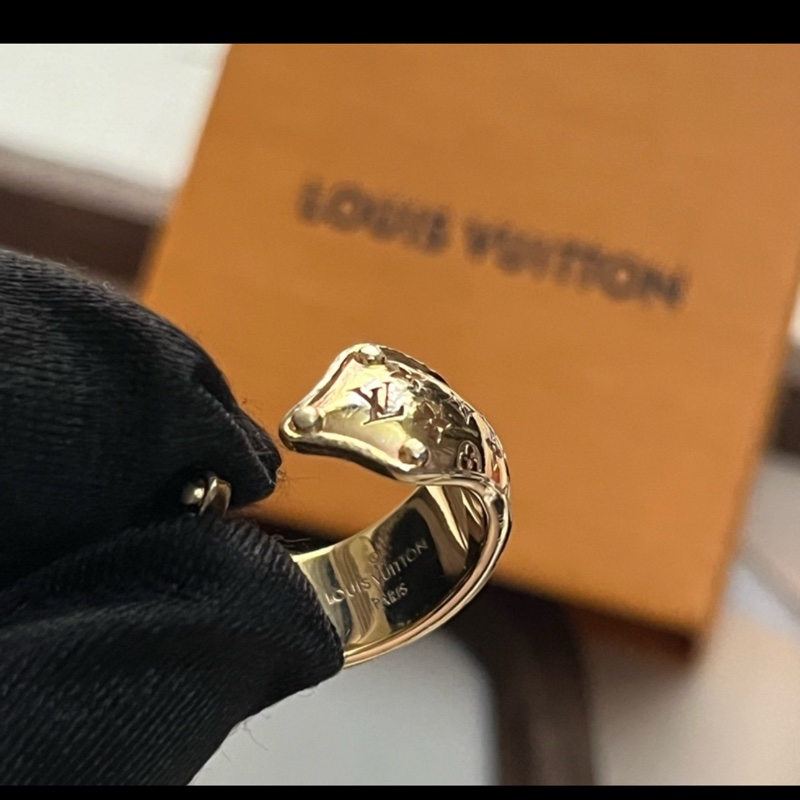 LV「金」老花 戒指💍原廠盒裝配件完整-2