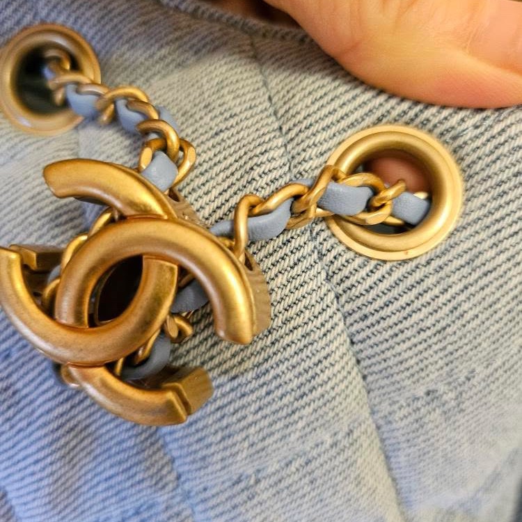 CHANEL25bag牛仔款小號 #購證 #防塵袋 #芯片保固 稀有款-13