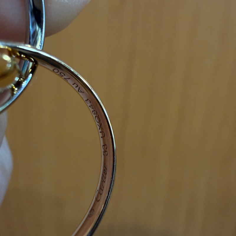 Cartier 750三色K金小型款Trinity三環戒指B42351-4