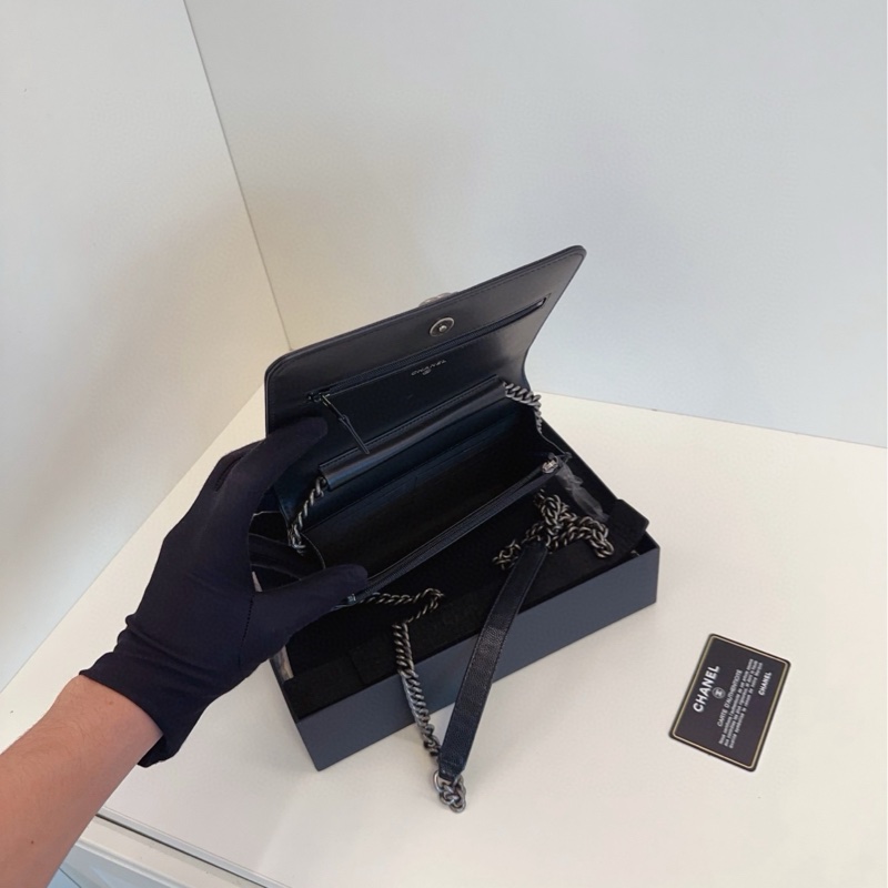 【99新🆕】Chanel 黑銀荔枝皮leboy款woc 斜挎包-6
