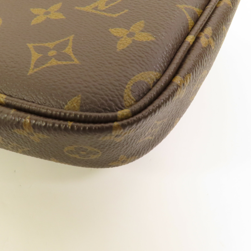LOUIS VUITTON Monogram Multi Pochette Accessoires金扣手挽肩背兩用袋棕色-13