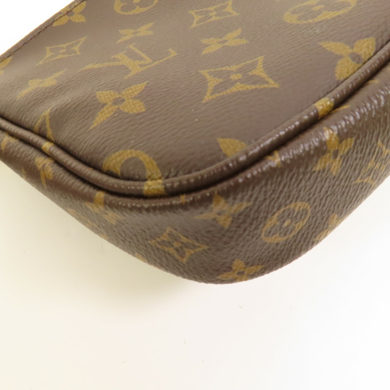 LOUIS VUITTON Monogram Multi Pochette Accessoires金扣手挽肩背兩用袋棕色-14