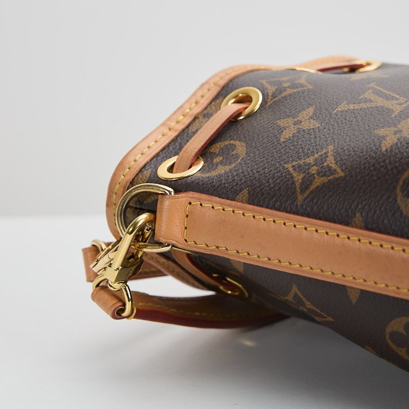 二手Lv Nano Noé 水桶包 老花/ 晶片款-5