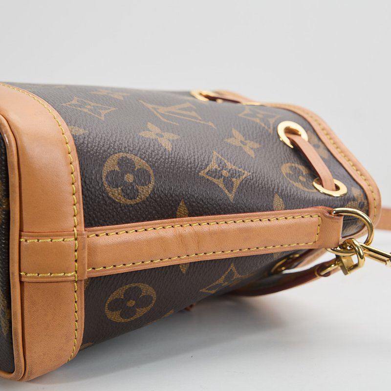 二手Lv Nano Noé 水桶包 老花/ 晶片款-10