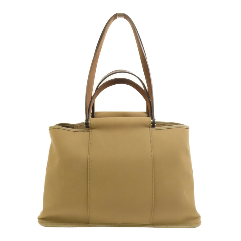 HERMES 帆布Cabag Elan銀扣手挽肩背兩用袋Taupe-1