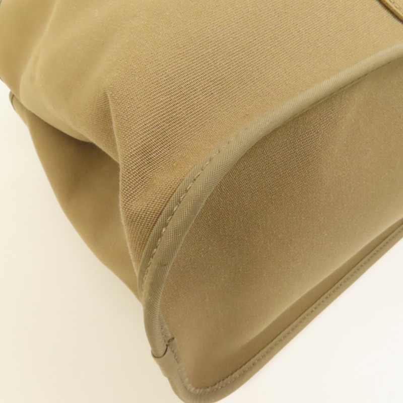 HERMES 帆布Cabag Elan銀扣手挽肩背兩用袋Taupe-8