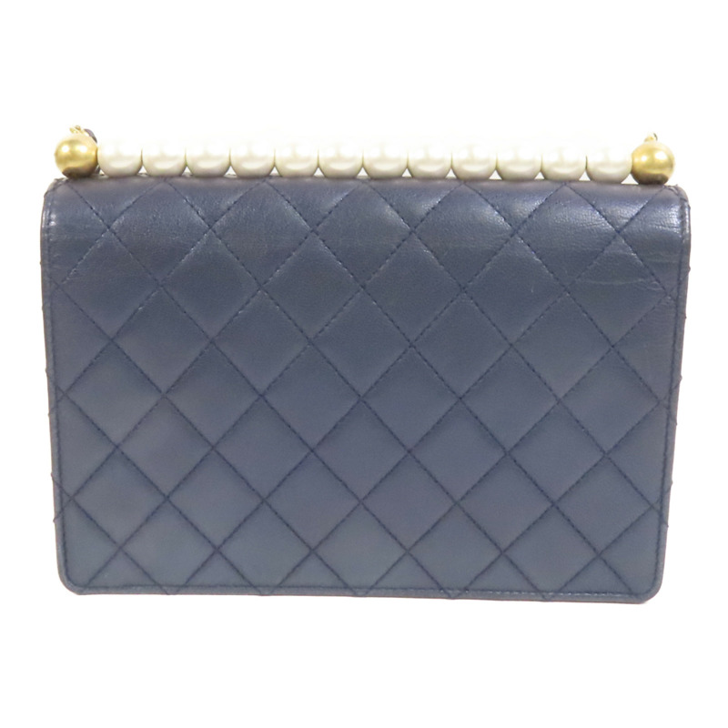 CHANEL 牛皮皮革Chain Shoulder金扣鏈帶肩背袋-1