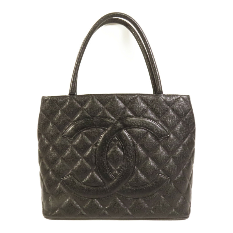 CHANEL 牛皮皮革Vintage Tote Bag金扣肩背袋-0