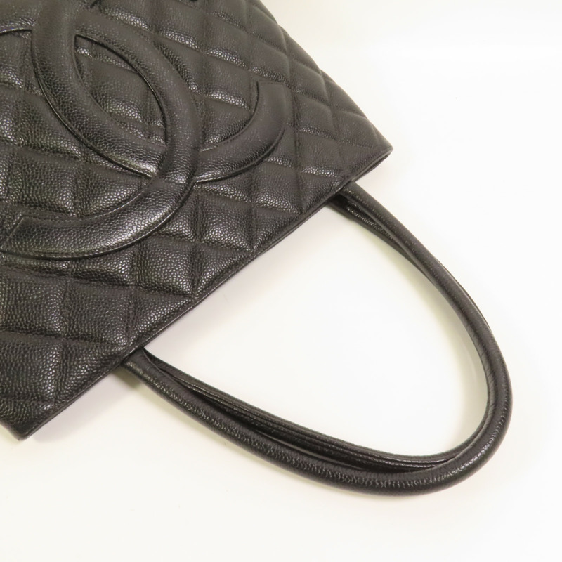 CHANEL 牛皮皮革Vintage Tote Bag金扣肩背袋-4