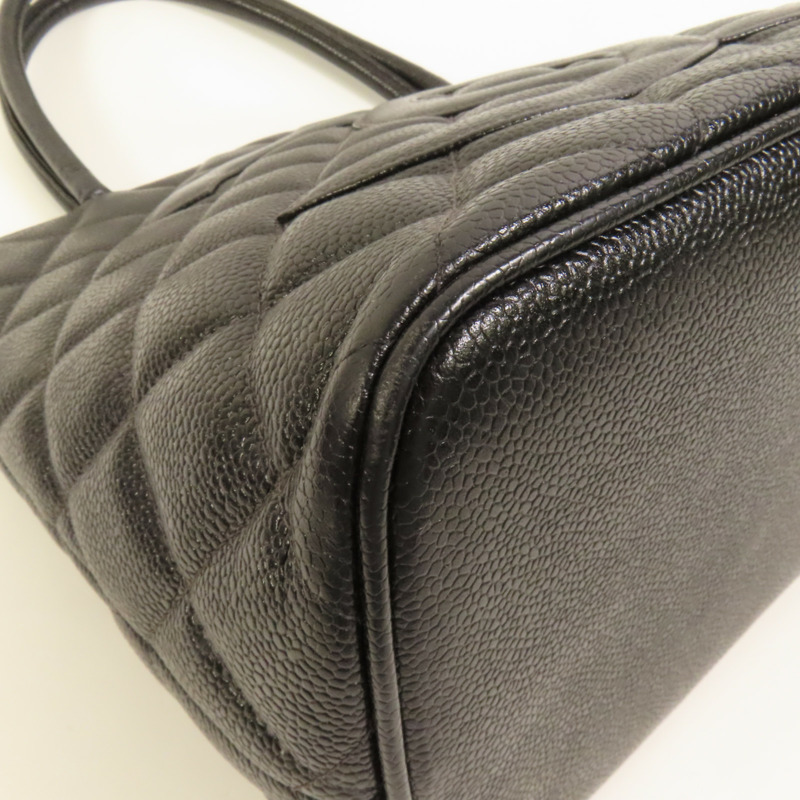 CHANEL 牛皮皮革Vintage Tote Bag金扣肩背袋-10