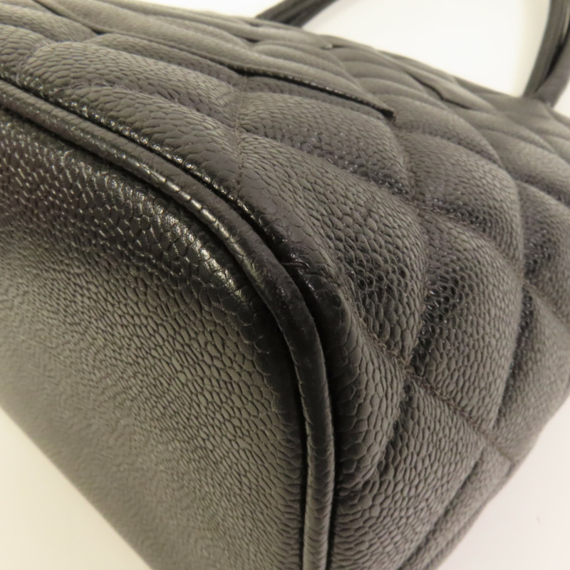 CHANEL 牛皮皮革Vintage Tote Bag金扣肩背袋-11