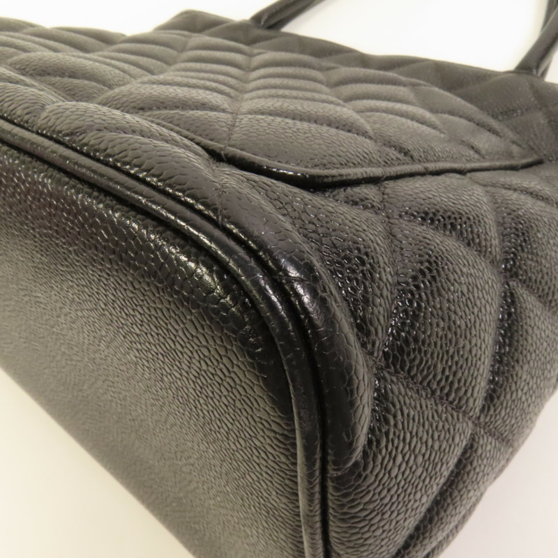 CHANEL 牛皮皮革Vintage Tote Bag金扣肩背袋-12