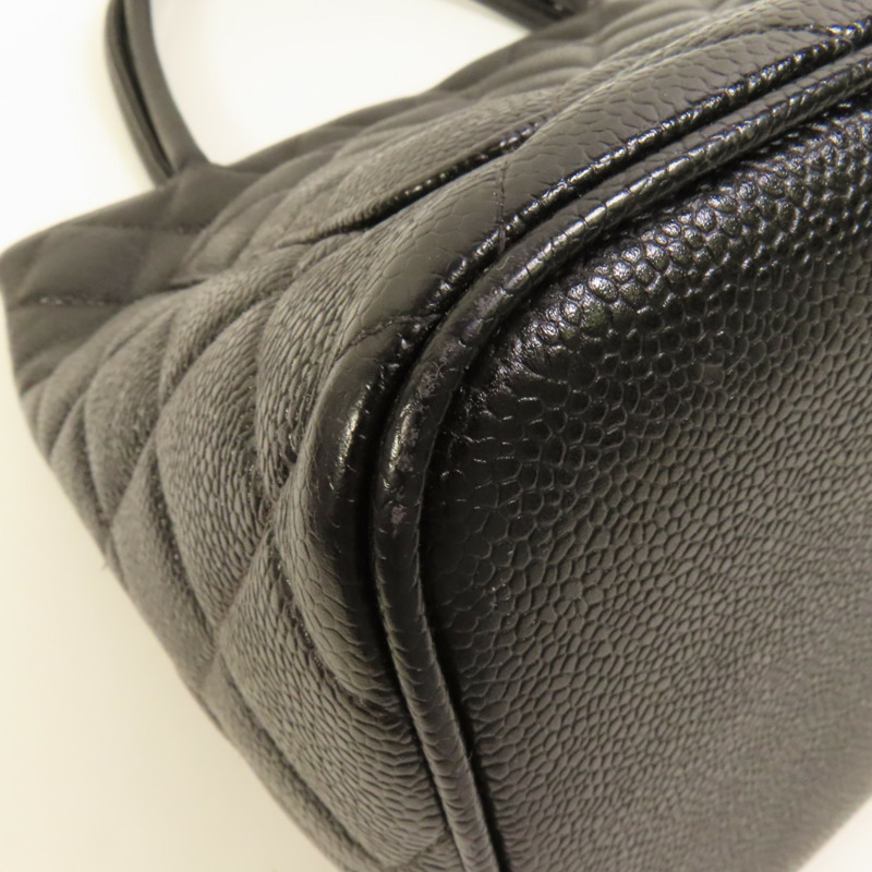 CHANEL 牛皮皮革Vintage Tote Bag金扣肩背袋-13