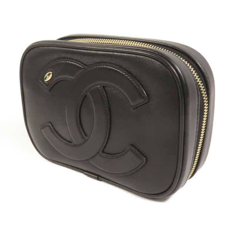 CHANEL 牛皮皮革CC Mania Waist Bag金扣鏈帶腰包-2