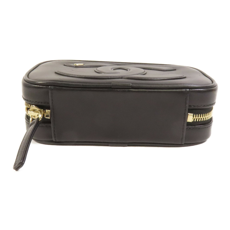 CHANEL 牛皮皮革CC Mania Waist Bag金扣鏈帶腰包-3