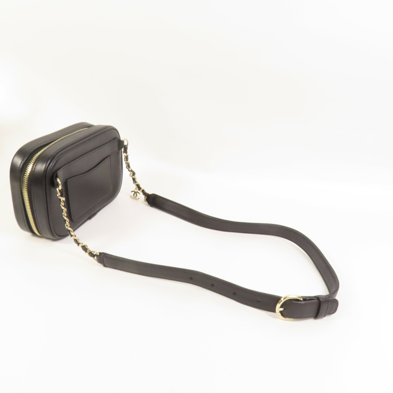 CHANEL 牛皮皮革CC Mania Waist Bag金扣鏈帶腰包-4
