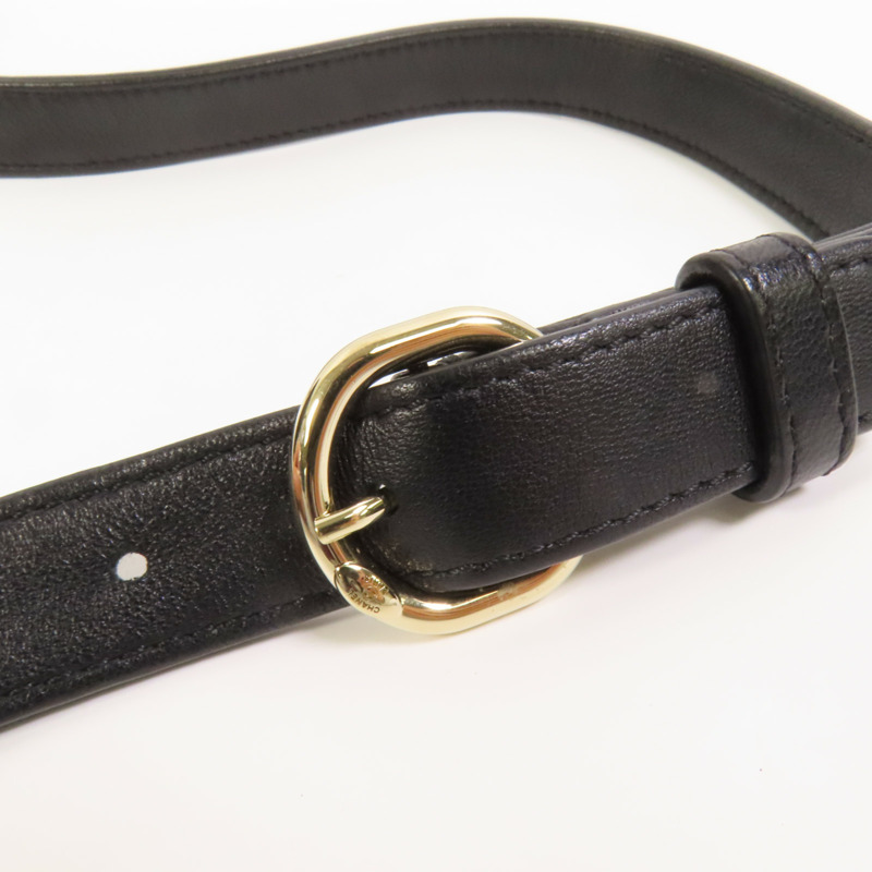 CHANEL 牛皮皮革CC Mania Waist Bag金扣鏈帶腰包-5