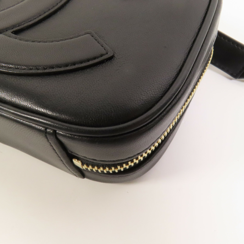 CHANEL 牛皮皮革CC Mania Waist Bag金扣鏈帶腰包-13