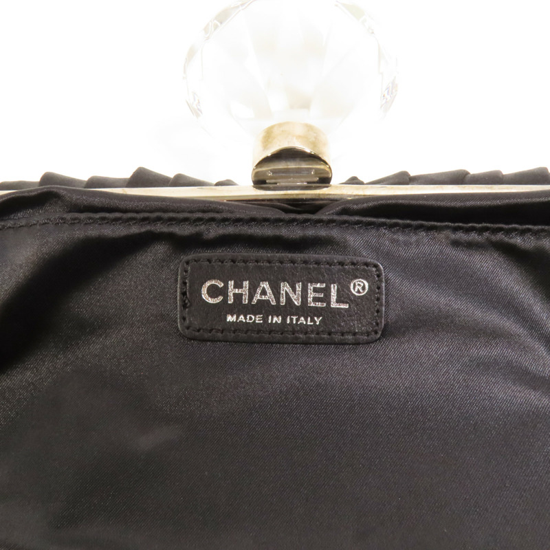 CHANEL Satin Vintage Handbag銀扣手挽袋-7