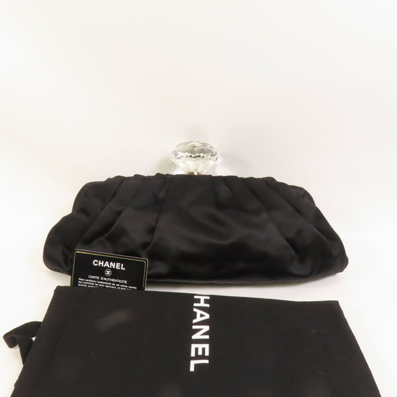 CHANEL Satin Vintage Handbag銀扣手挽袋-10