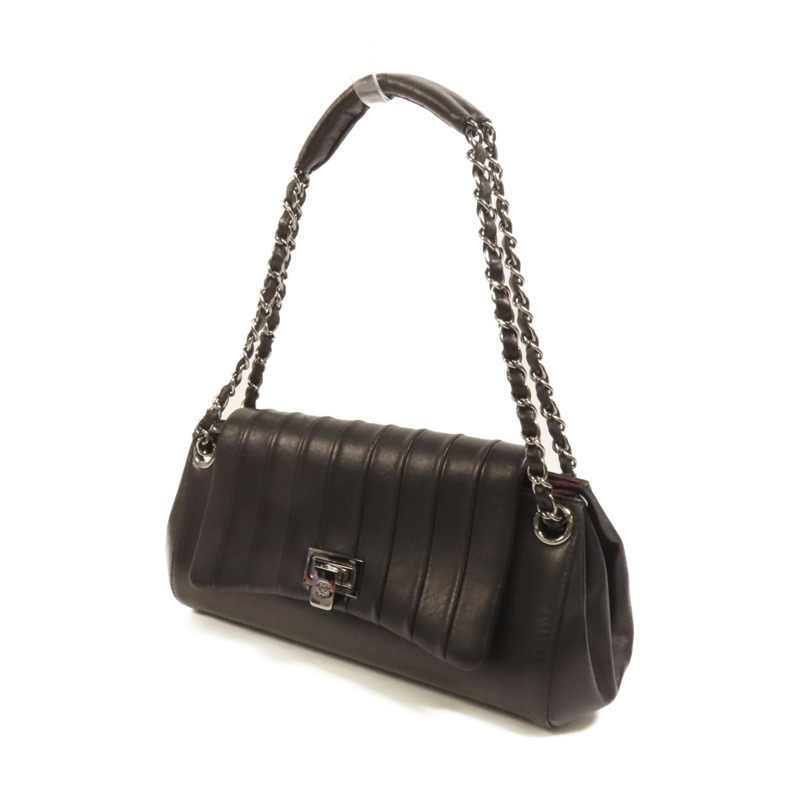 CHANEL 羊皮皮革Shoulder Bag銀扣鏈帶肩背袋-2