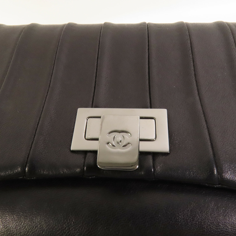 CHANEL 羊皮皮革Shoulder Bag銀扣鏈帶肩背袋-5