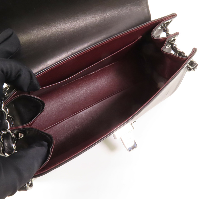 CHANEL 羊皮皮革Shoulder Bag銀扣鏈帶肩背袋-6