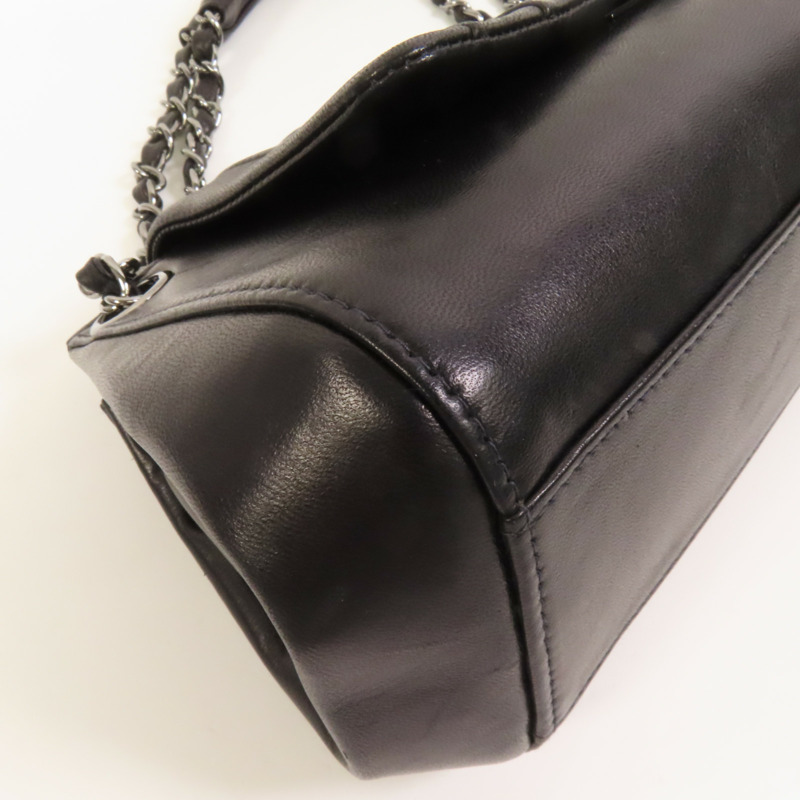 CHANEL 羊皮皮革Shoulder Bag銀扣鏈帶肩背袋-14