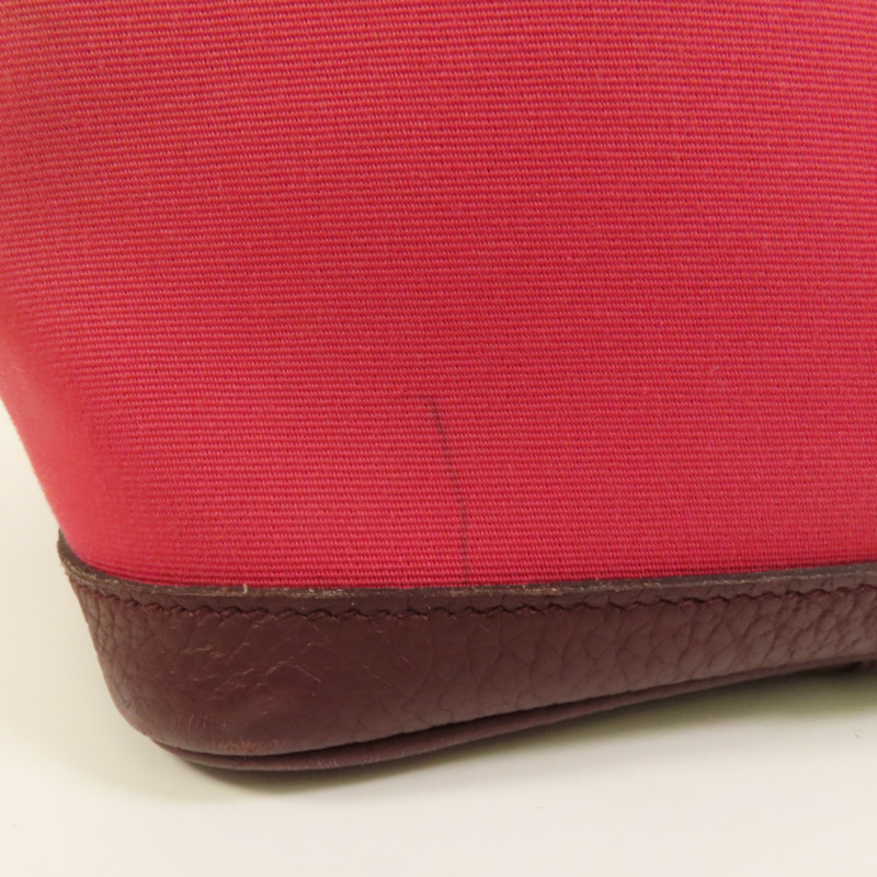 HERMES 帆布Garden Party PM銀扣手挽袋Bordeaux-13