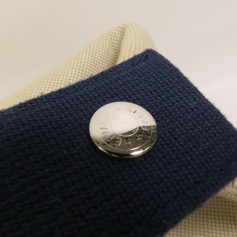 HERMES 帆布Bride A Brac Cabriole GM銀扣手挽袋-7