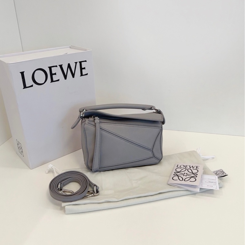 【98新全套🆕】Loewe mini puzzle迷你幾何包 23年新色🐚珍珠灰 手提單肩斜挎包-1