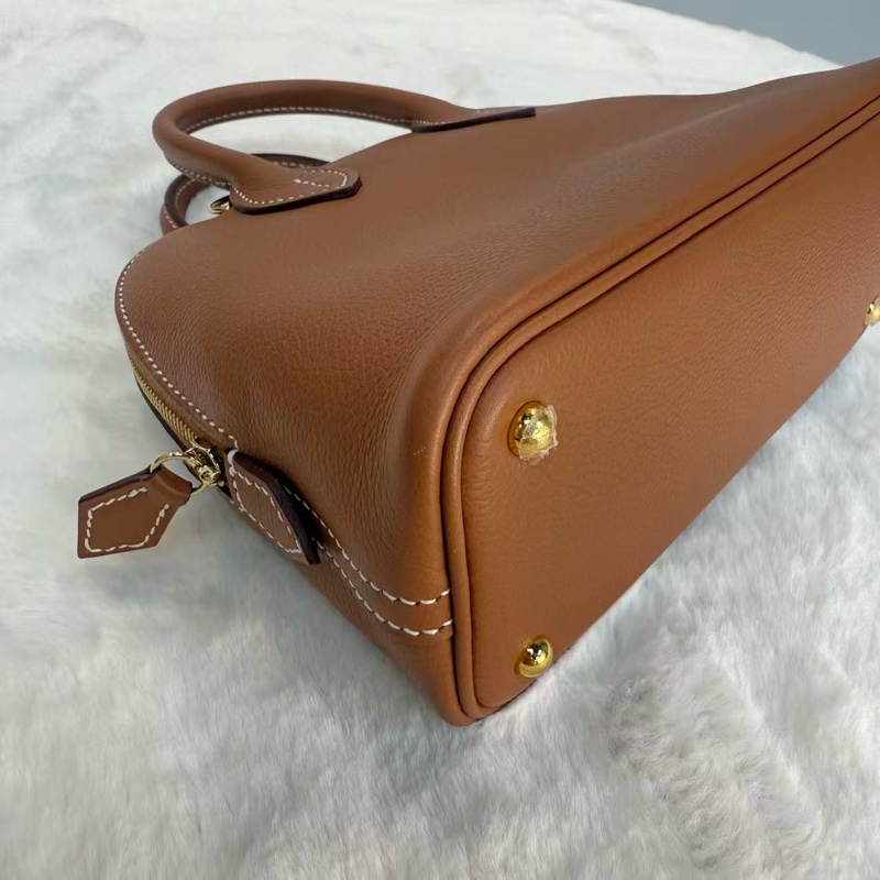 Hermes愛馬仕mini bolide 迷你保齡球 金棕金扣-10