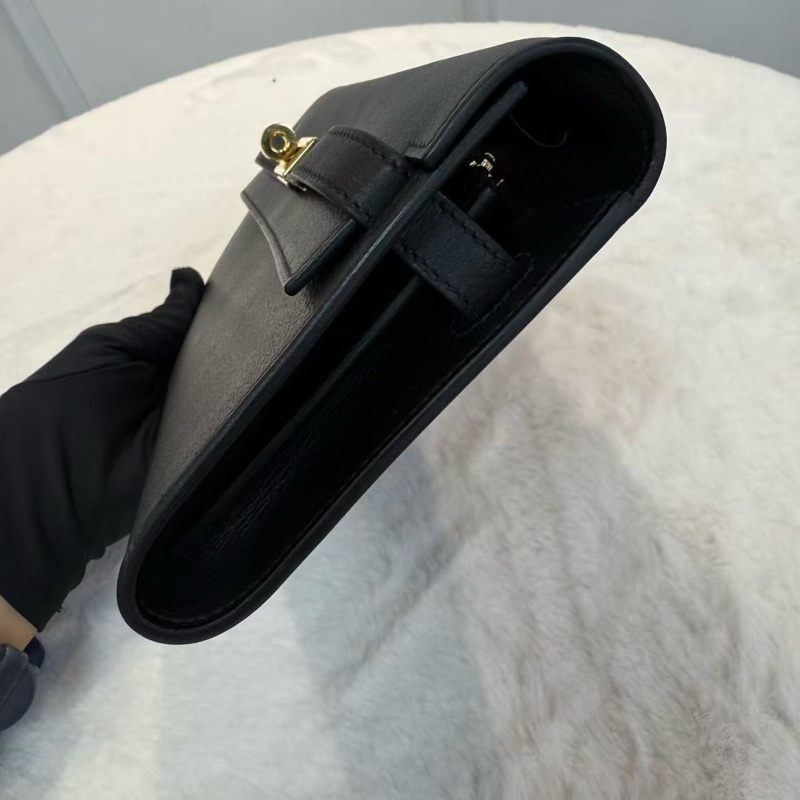 愛馬仕/Hermes Kelly to go 89黑金 Es皮 肩帶款斜挎包 原配肩帶+70cm黑白編織肩帶-4