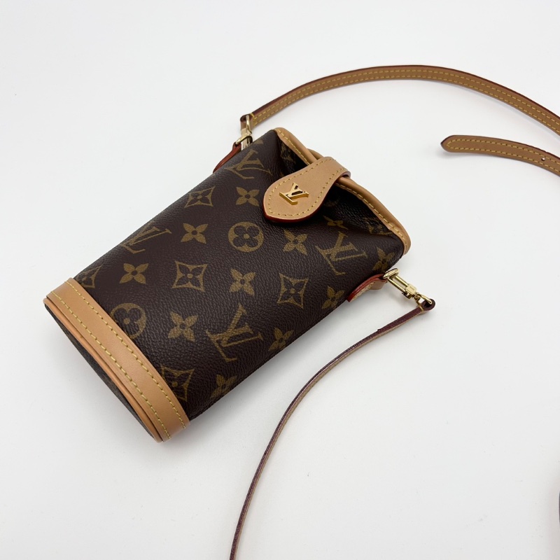 LV FOLDMEPOUCH老花mini肩背斜背薯條包 芯片款10.5*18*6 98新配件塵袋-3