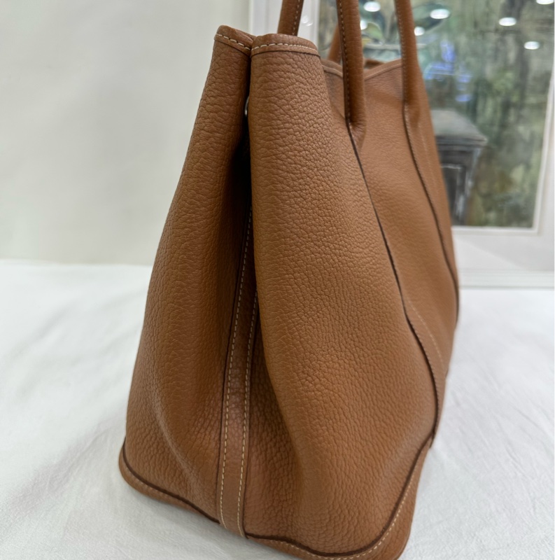 Hermes 愛馬仕 garden party 36 花園36 金棕銀扣 框P-3