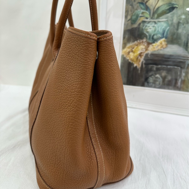 Hermes 愛馬仕 garden party 36 花園36 金棕銀扣 框P-4