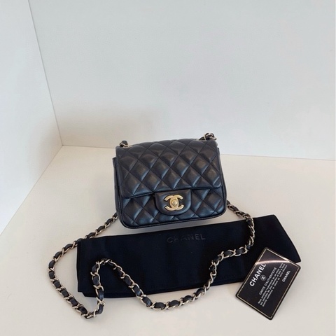 【98新🆕】Chanel 黑金菱格CF方胖子 斜挎包