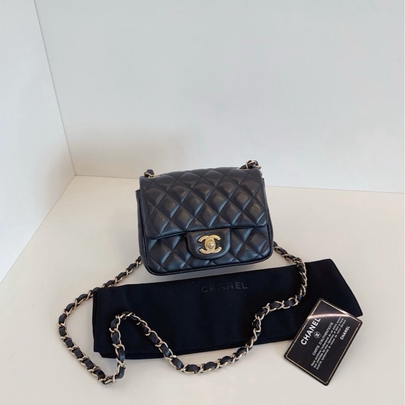 【98新🆕】Chanel 黑金菱格CF方胖子 斜挎包-0