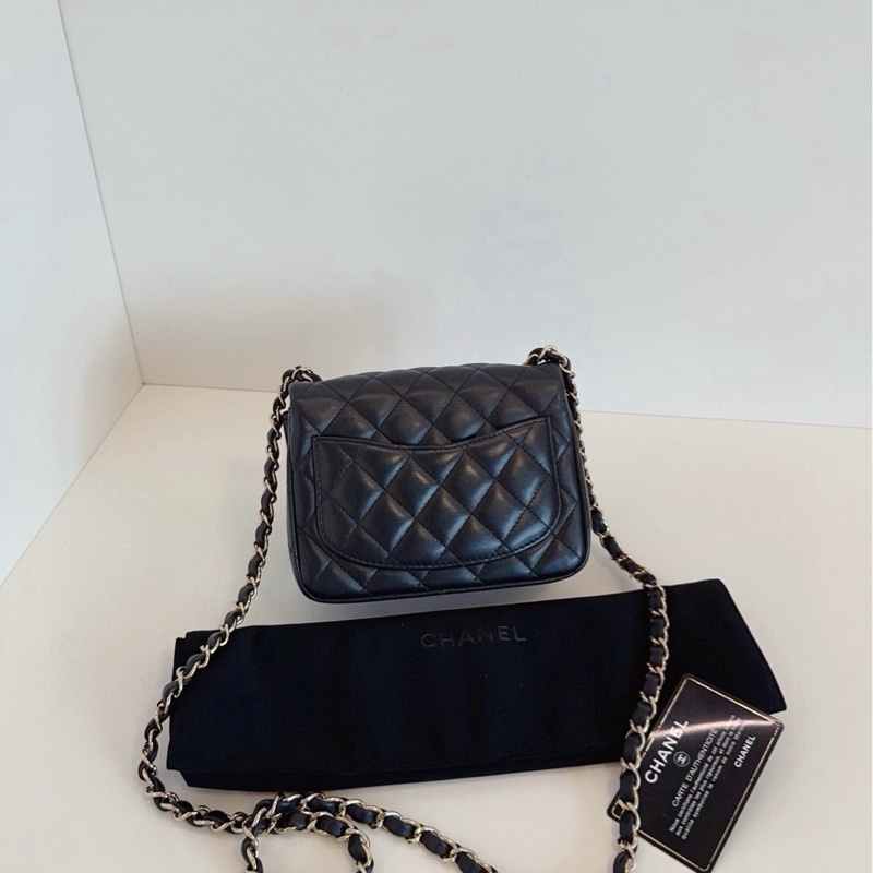 【98新🆕】Chanel 黑金菱格CF方胖子 斜挎包-1