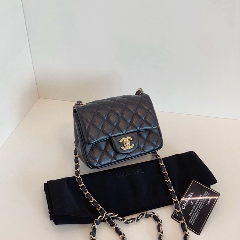 【98新🆕】Chanel 黑金菱格CF方胖子 斜挎包-2